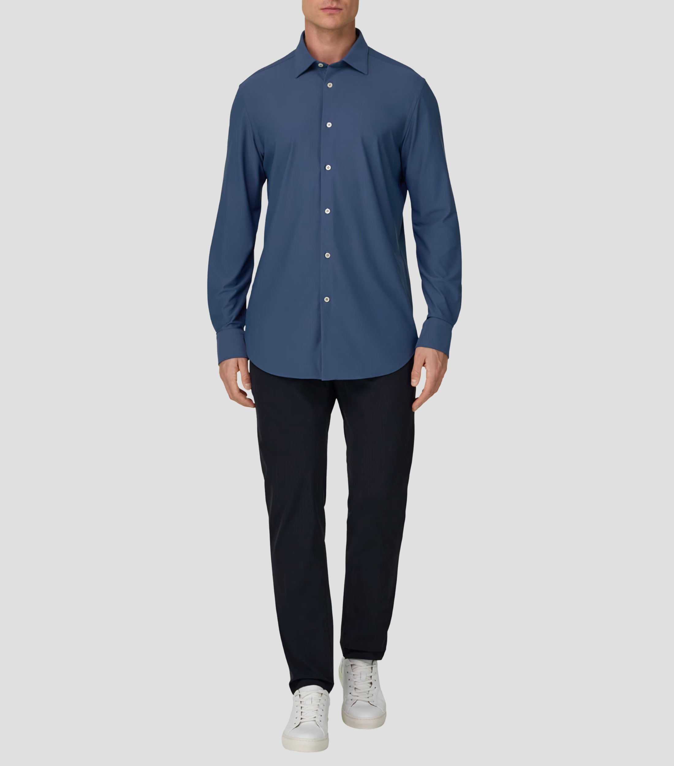 Camisa lisa manga larga Hombre